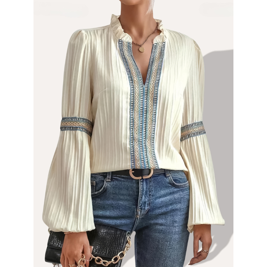 Cassia | Embroidered Elegance Blouse