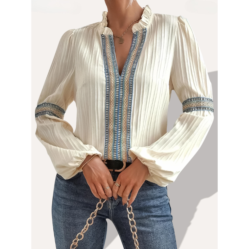 Cassia | Embroidered Elegance Blouse