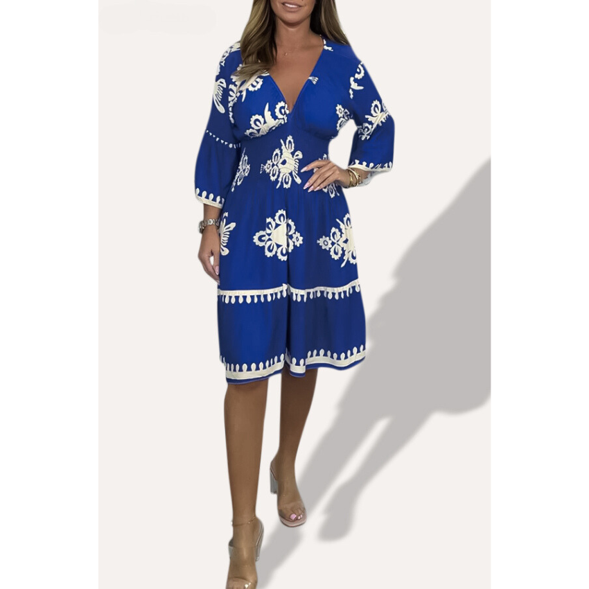 Carrie | Printed V-neck Dress