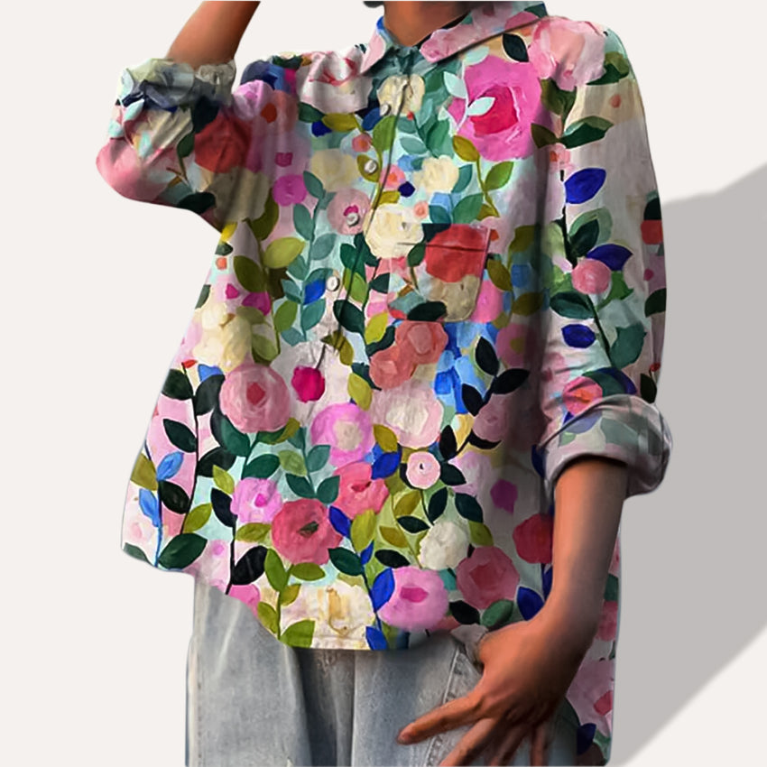 Flora | Breathable Watercolor Floral Blouse