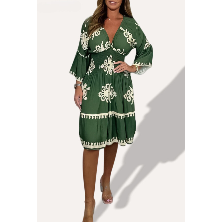 Carrie | Printed V-neck Dress