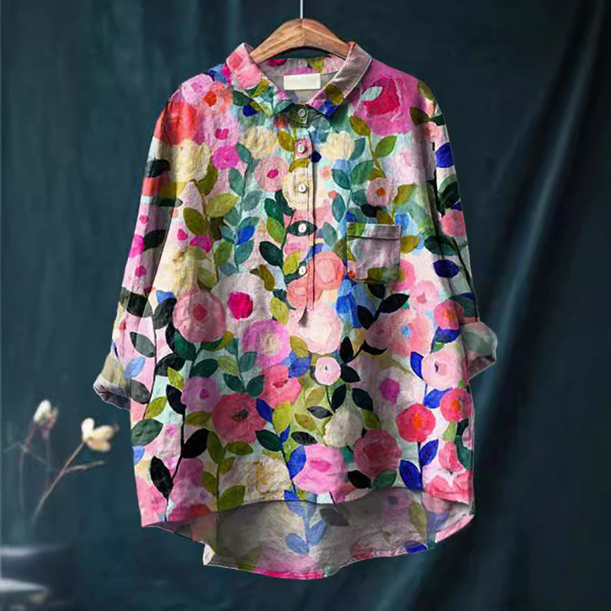 Flora | Breathable Watercolor Floral Blouse