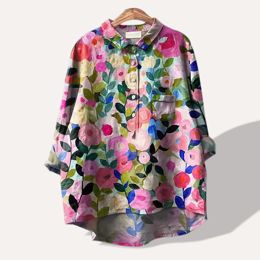 Flora | Breathable Watercolor Floral Blouse